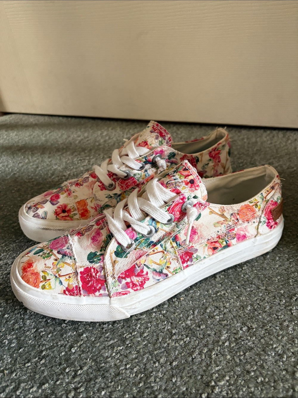 Floral Canvas Low-Top slide in Sneakers for Women - Pink Multi